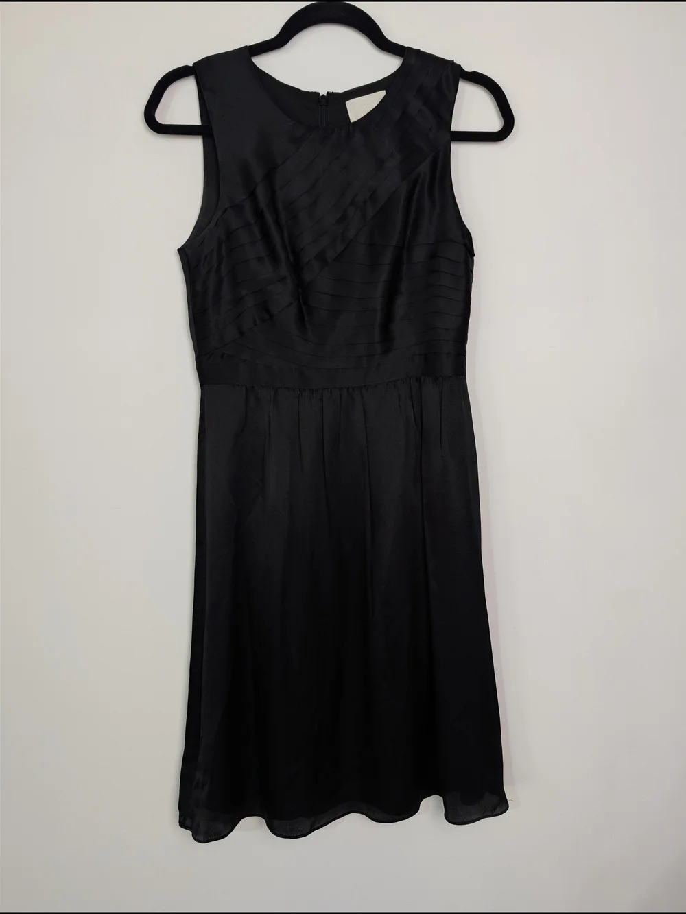 J Crew Classic Cocktail Black Sleeveless 100% Silk A-Line Dress Size 2 Party